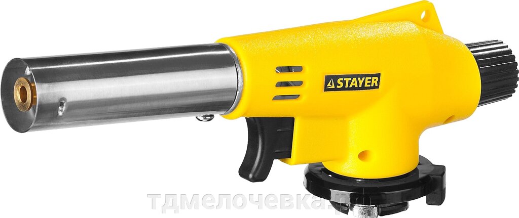 STAYER MaxTerm MG 100, 1300°C, газовая горелка с пьезоподжигом на баллон с цанговым соединением (55584) от компании ТД МЕЛОЧевка (товары для дома от метизов до картриджей) - фото 1