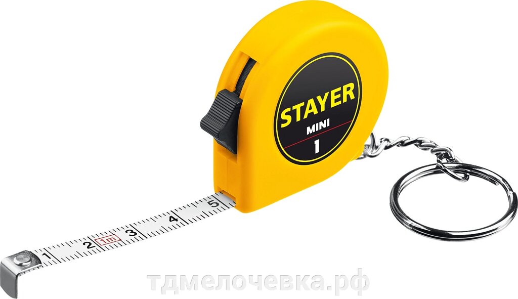 STAYER Mini, 1 м х 6 мм, рулетка-брелок (34140-1) от компании ТД МЕЛОЧевка (товары для дома от метизов до картриджей) - фото 1