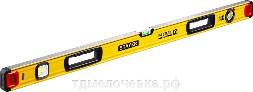 STAYER PRO STABIL, 1000 мм, усиленный профиль, магнитный уровень с поворотным глазком, Professional (3480-100) от компании ТД МЕЛОЧевка (товары для дома от метизов до картриджей) - фото 1