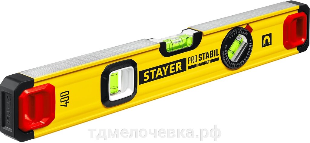 STAYER PRO STABIL, 400 мм, усиленный профиль, магнитный уровень с поворотным глазком, Professional (3480-040) от компании ТД МЕЛОЧевка (товары для дома от метизов до картриджей) - фото 1