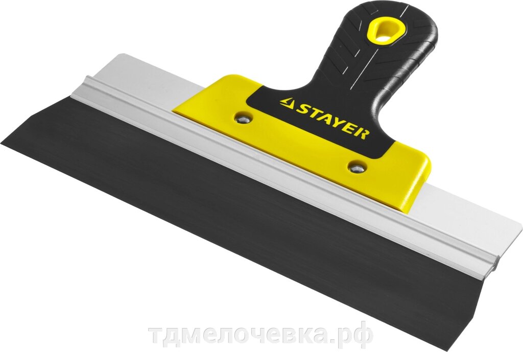 STAYER PROFlat, 250 мм, усиленная алюминиевая направляющая, двухкомпонентная ручка, анодированный, фасадный шпатель, от компании ТД МЕЛОЧевка (товары для дома от метизов до картриджей) - фото 1