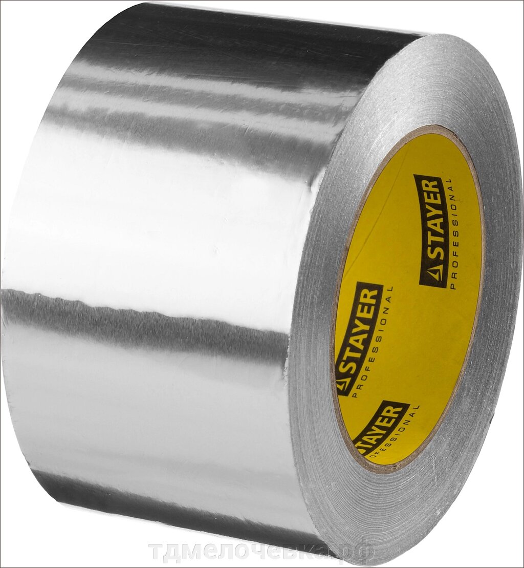 STAYER ProTape, 75 мм, 50 м, до 120 °С, самоклеящаяся алюминиевая лента, Professional (12268-75-50) от компании ТД МЕЛОЧевка (товары для дома от метизов до картриджей) - фото 1