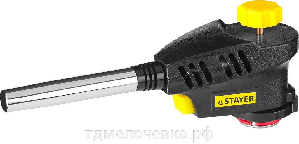 STAYER ProTerm Turbo, PG 300, 1300°C, турбо нагрев + 30%, газовая горелка с пьезоподжигом на баллон с цанговым от компании ТД МЕЛОЧевка (товары для дома от метизов до картриджей) - фото 1