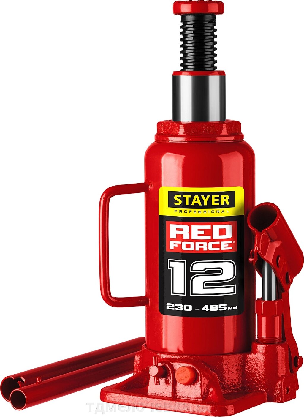 STAYER RED FORCE, 12 т, 230 - 465 мм, бутылочный гидравлический домкрат, Professional (43160-12) от компании ТД МЕЛОЧевка (товары для дома от метизов до картриджей) - фото 1