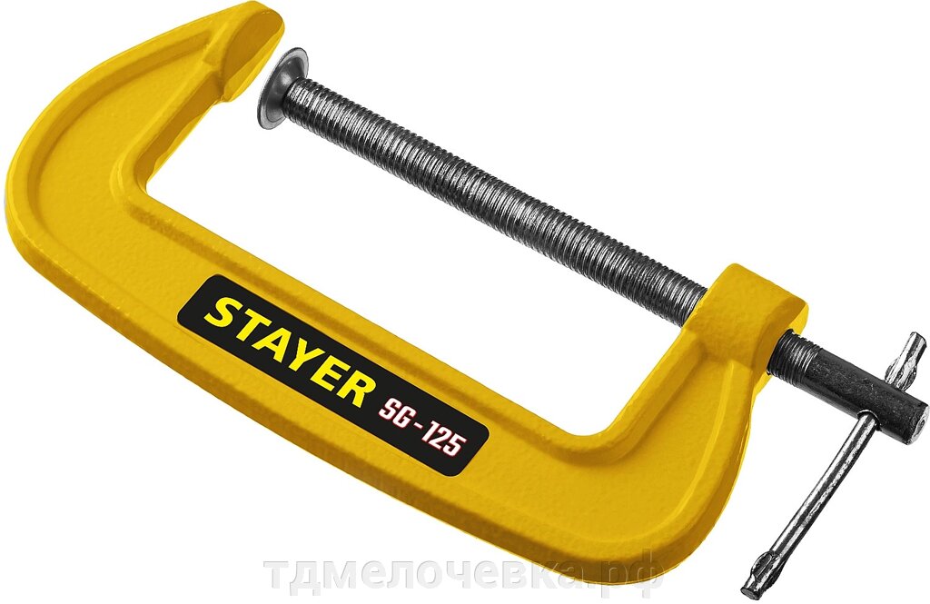 STAYER SG-125, 125 мм, чугунная струбцина G (3215-125) от компании ТД МЕЛОЧевка (товары для дома от метизов до картриджей) - фото 1