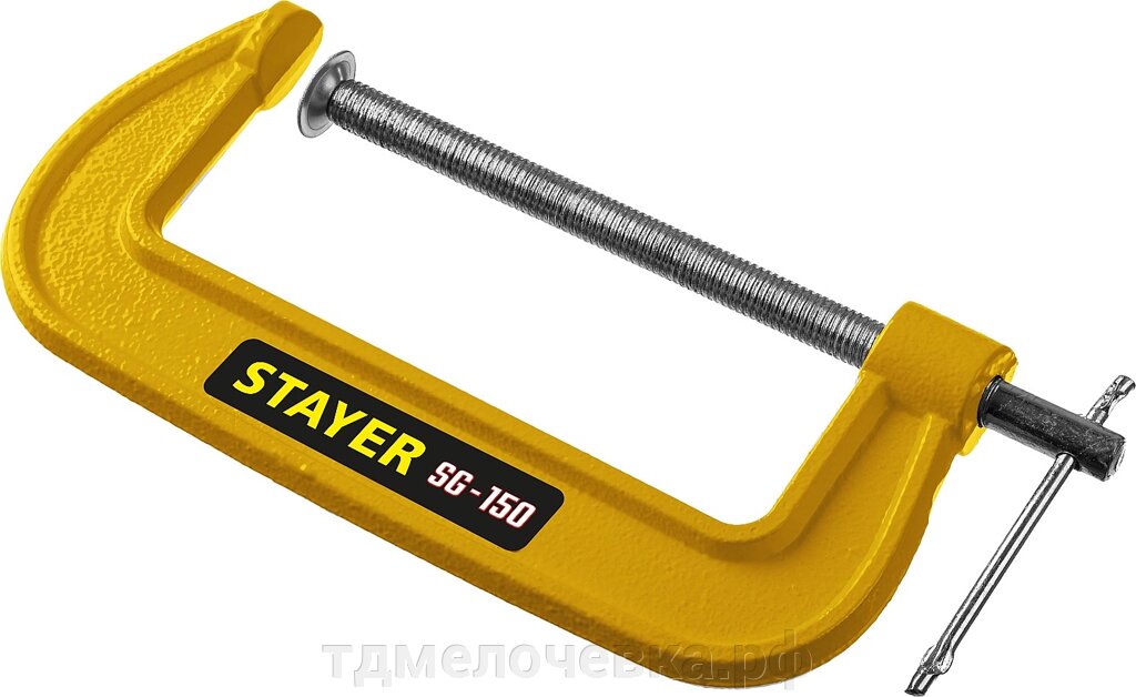 STAYER SG-150, 150 мм, чугунная струбцина G (3215-150) от компании ТД МЕЛОЧевка (товары для дома от метизов до картриджей) - фото 1