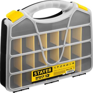 STAYER SPACE-13, 320 х 260 х 60 мм,13″пластиковый органайзер с 21 ячейкой (38038-13)