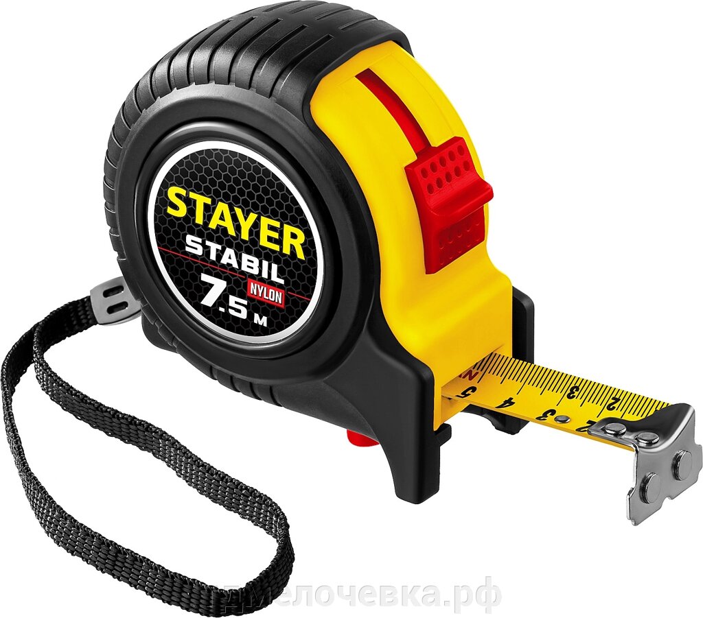 STAYER Stabil, 7.5 м х 25 мм, рулетка с двухсторонней шкалой, Professional (34131-075) от компании ТД МЕЛОЧевка (товары для дома от метизов до картриджей) - фото 1