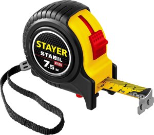 STAYER Stabil, 7.5 м х 25 мм, рулетка с двухсторонней шкалой, Professional (34131-075)