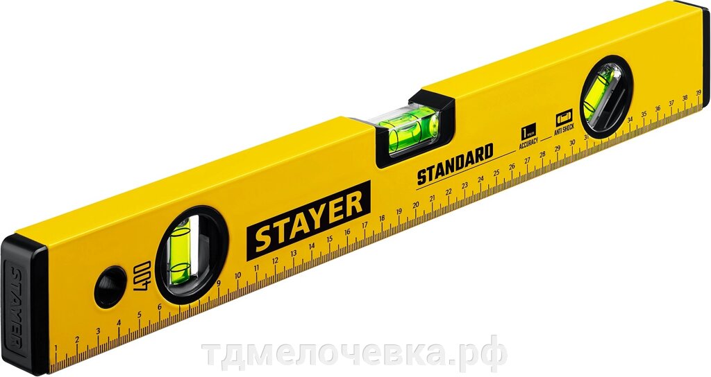 STAYER STANDARD, 400 мм, с линейкой, уровень (3460-040) от компании ТД МЕЛОЧевка (товары для дома от метизов до картриджей) - фото 1