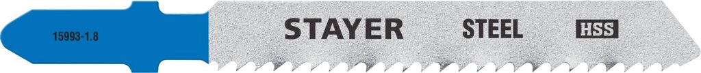 STAYER T118B, 2 шт, 50 мм / 2 мм (12TPI), T-хвост., HSS сталь, по металлу толщиной 2-6 мм, полотна для лобзика, от компании ТД МЕЛОЧевка (товары для дома от метизов до картриджей) - фото 1