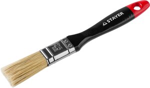 STAYER Universal, 25 мм, 1″светлая, натуральная щетина, деревянная ручка, все виды ЛКМ, плоская кисть, Professional