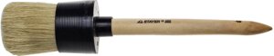 STAYER UNIVERSAL, 40 мм, пластмассовый корпус, светлая натуральная щетина, деревянная ручка, все виды ЛКМ, круглая