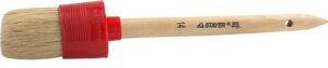 STAYER UNIVERSAL, 50 мм, пластмассовый корпус, светлая натуральная щетина, деревянная ручка, все виды ЛКМ, круглая