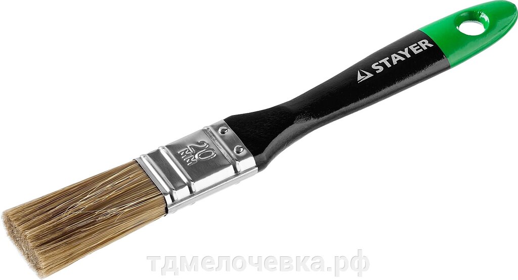 STAYER UNIVERSAL-ARTEX, 20 мм, 3/4″, искусственная щетина, деревянная ручка, для высокотекучих ЛКМ, плоская кисть от компании ТД МЕЛОЧевка (товары для дома от метизов до картриджей) - фото 1