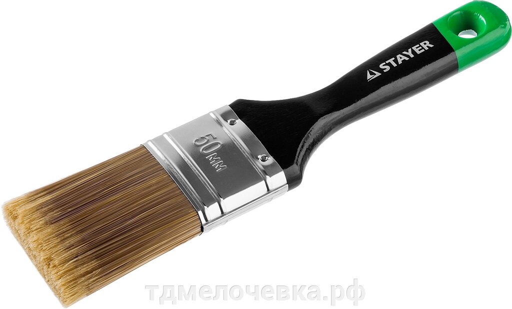 STAYER UNIVERSAL-ARTEX, 50 мм, 2″, искусственная щетина, деревянная ручка, для высокотекучих ЛКМ, плоская кисть от компании ТД МЕЛОЧевка (товары для дома от метизов до картриджей) - фото 1