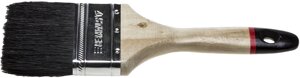 STAYER UNIVERSAL-EURO, 75 мм, 3″чёрная натуральная щетина, деревянная ручка, все виды ЛКМ, плоская кисть (01022-075)