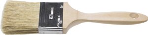 STAYER UNIVERSAL-lux, 63 мм, 2.5″светлая натуральная щетина, деревянная ручка, все виды ЛКМ, плоская кисть (01053-063)