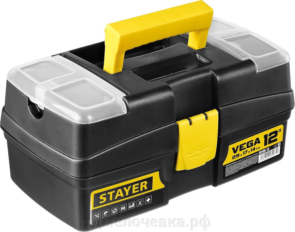 STAYER VEGA-12, 290 x 170 x 140 мм, (12″), пластиковый ящик для инструментов (38105-13) от компании ТД МЕЛОЧевка (товары для дома от метизов до картриджей) - фото 1