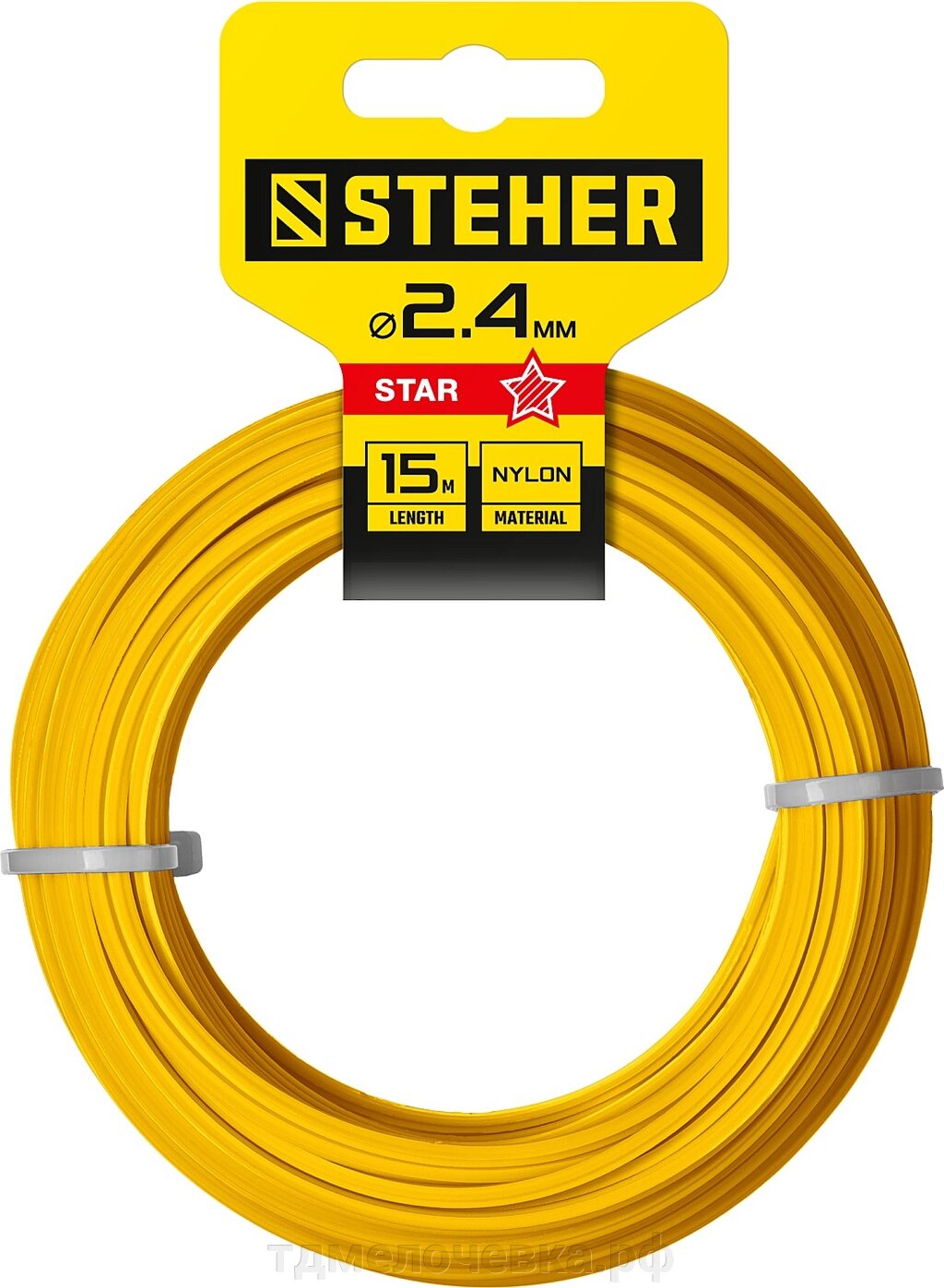STEHER ЗВЕЗДА, 2.4 мм, 15 м, леска для триммера (75010-2.4) от компании ТД МЕЛОЧевка (товары для дома от метизов до картриджей) - фото 1