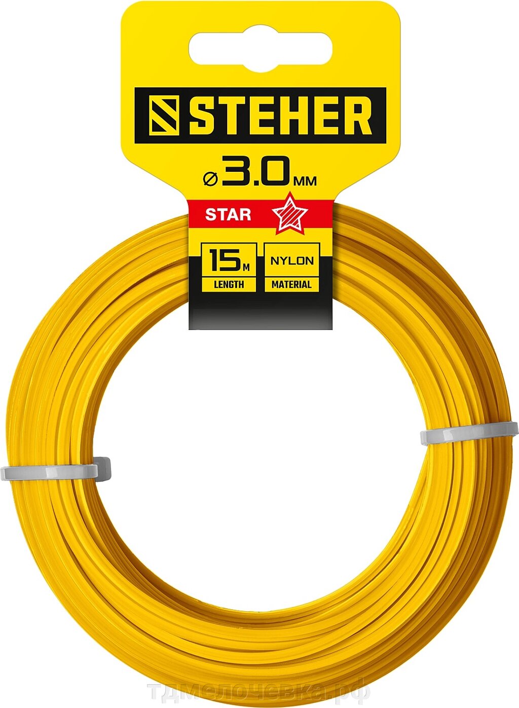 STEHER ЗВЕЗДА, 3.0 мм, 15 м, леска для триммера (75010-3.0) от компании ТД МЕЛОЧевка (товары для дома от метизов до картриджей) - фото 1