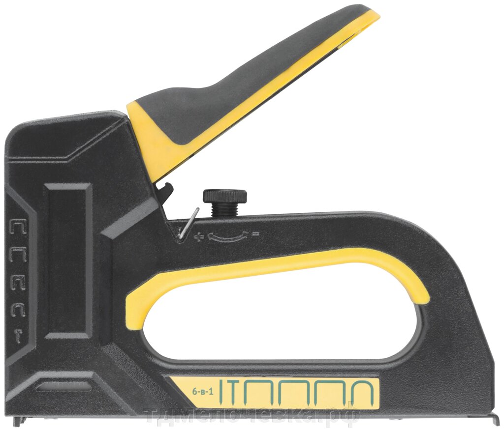 Степлер 6-в-1 для скоб "тип 53","тип 53F", "тип 140", "тип 28", "тип 300", "тип 500" , 4-14 мм, с регулировкой силы от компании ТД МЕЛОЧевка (товары для дома от метизов до картриджей) - фото 1