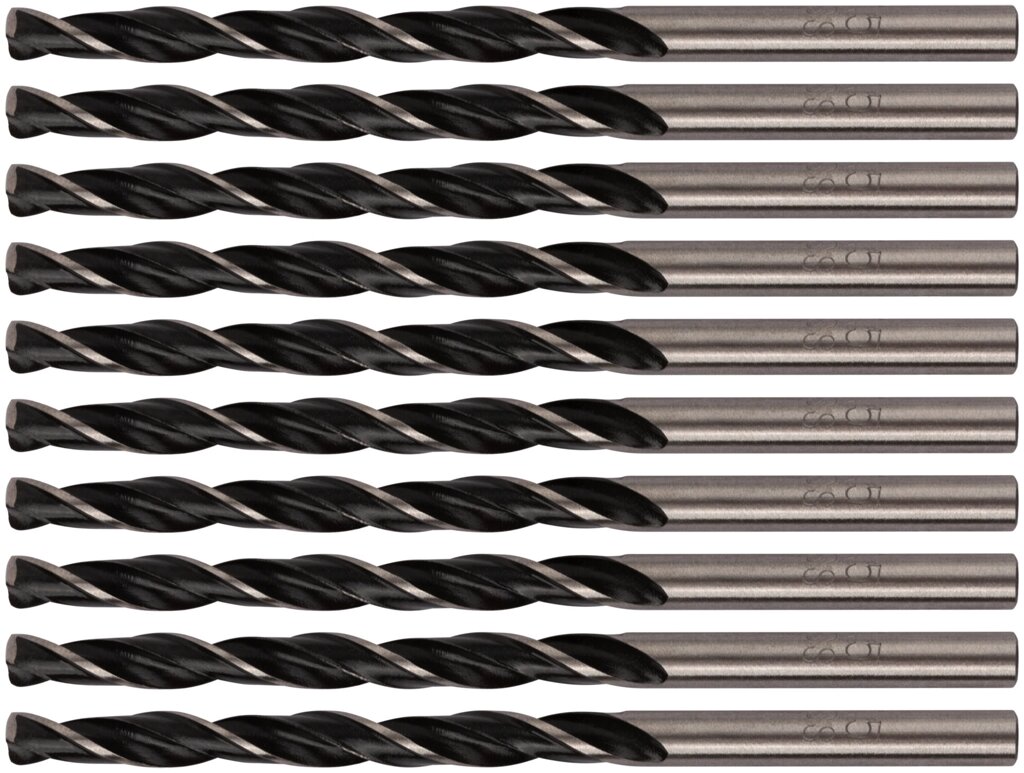 Сверла по металлу HSS черненые 4,5x80 мм (10 шт.) от компании ТД МЕЛОЧевка (товары для дома от метизов до картриджей) - фото 1