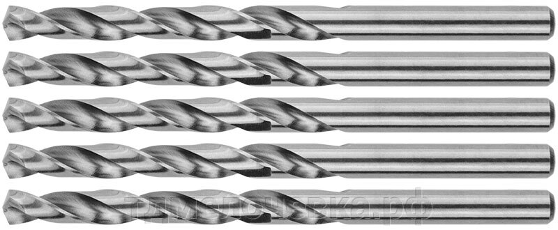 Сверла по металлу HSS, угол заточки 118°, 2,5 x 57 мм, (5 шт.) от компании ТД МЕЛОЧевка (товары для дома от метизов до картриджей) - фото 1