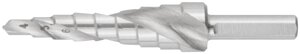Сверло ступенчатое HSS по металлу, спиральный профиль, 9 ступеней, 4-12 мм