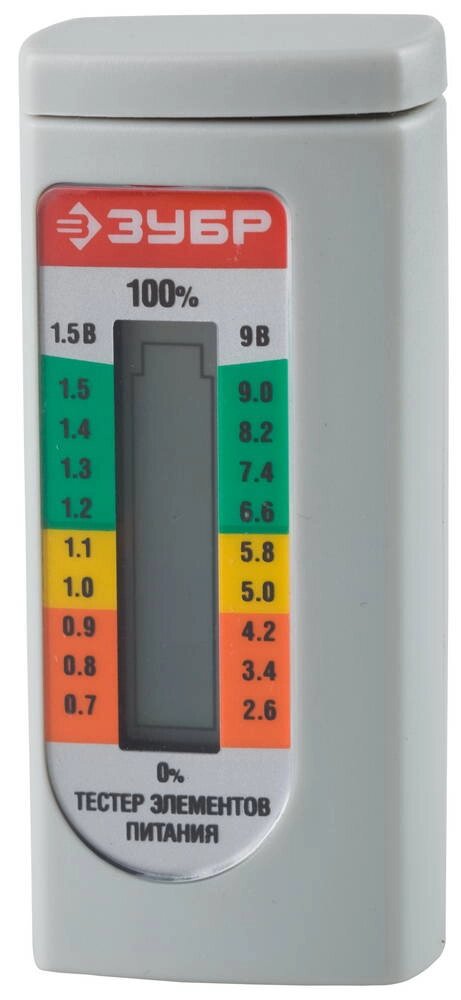 Тестер уровня заряда батарей ЗУБР для элементов питания ААА, АА, С, D, LR44, 6LR61(корунд) от компании ТД МЕЛОЧевка (товары для дома от метизов до картриджей) - фото 1