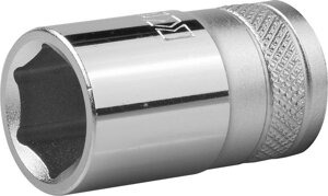 Торцовая головка kraftool ″industrie qualitat″cr-V, FLANK, хромосатинированная, 1/2″15 мм