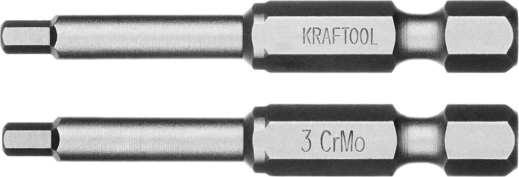 Торсионные биты KRAFTOOL HEX 3, 50 мм, 2 шт X-Drive от компании ТД МЕЛОЧевка (товары для дома от метизов до картриджей) - фото 1