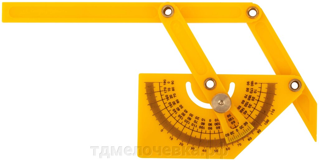 Угломер-квадрант 180 гр. пластиковый 90x155 мм от компании ТД МЕЛОЧевка (товары для дома от метизов до картриджей) - фото 1