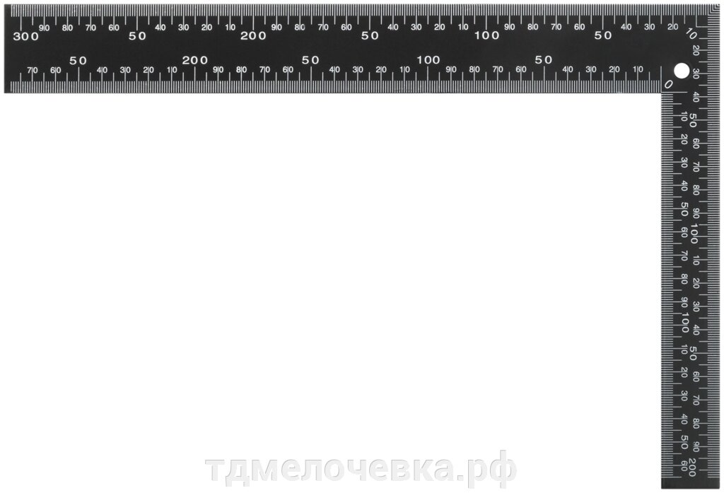 Угольник столярный цельно-металлический, крашеная шкала 200 х 300 мм от компании ТД МЕЛОЧевка (товары для дома от метизов до картриджей) - фото 1