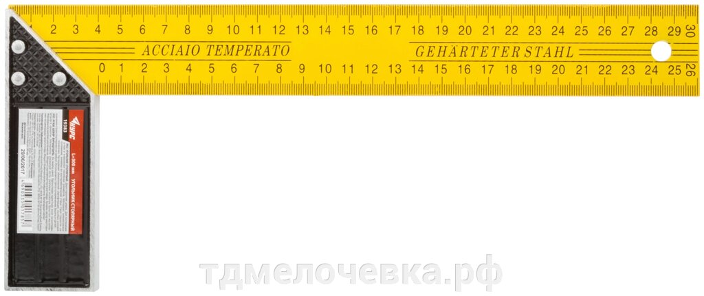 Угольник столярный желтый 300 мм от компании ТД МЕЛОЧевка (товары для дома от метизов до картриджей) - фото 1