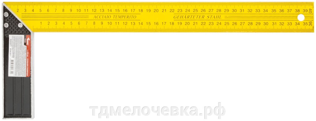 Угольник столярный желтый 400 мм от компании ТД МЕЛОЧевка (товары для дома от метизов до картриджей) - фото 1