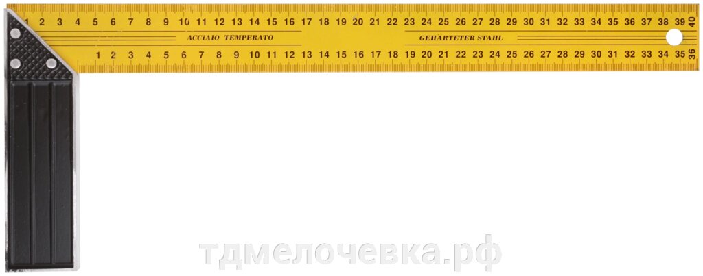 Угольник столярный желтый усиленный 400 мм от компании ТД МЕЛОЧевка (товары для дома от метизов до картриджей) - фото 1