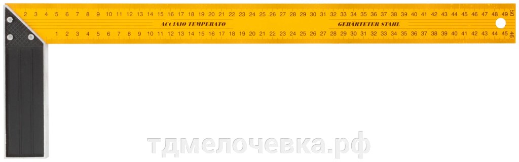 Угольник столярный желтый усиленный 500 мм от компании ТД МЕЛОЧевка (товары для дома от метизов до картриджей) - фото 1