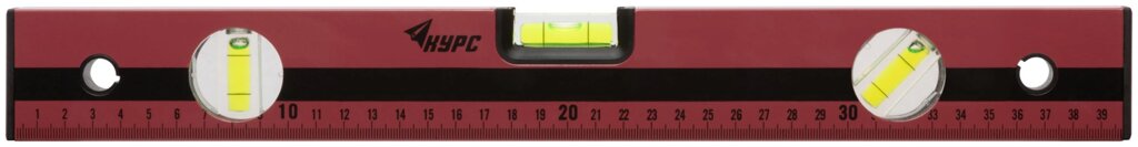 Уровень "Оптима", 3 глазка, красный корпус, фрезерованная рабочая грань, шкала  400 мм от компании ТД МЕЛОЧевка (товары для дома от метизов до картриджей) - фото 1
