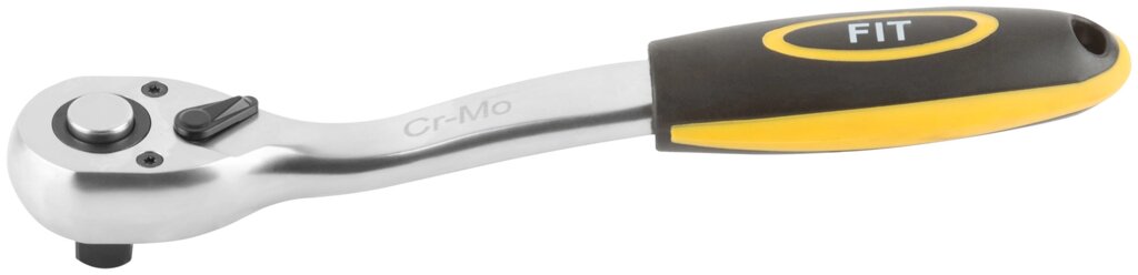 Вороток (трещотка) CrV, черно-желтая прорезиненная ручка, Профи 1/2", 72 зубца от компании ТД МЕЛОЧевка (товары для дома от метизов до картриджей) - фото 1
