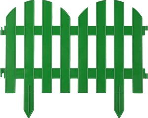 Забор декоративный GRINDA ″ПАЛИСАДНИК″28x300см, зеленый