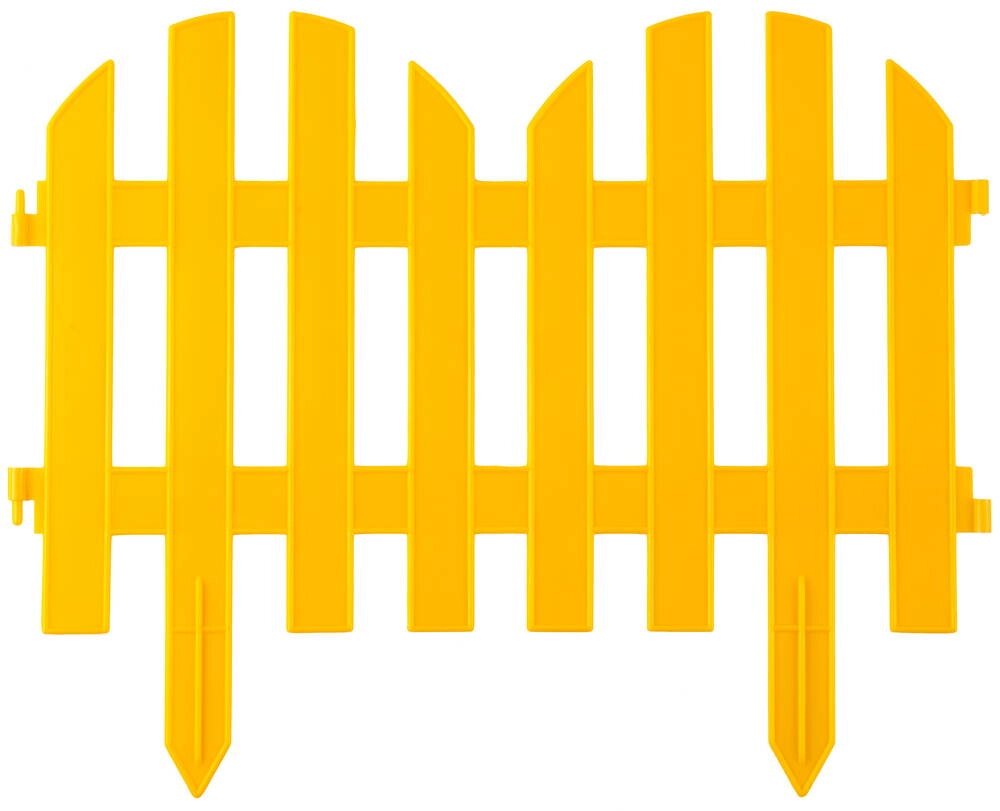 Забор декоративный GRINDA ″ПАЛИСАДНИК″, 28x300см, желтый от компании ТД МЕЛОЧевка (товары для дома от метизов до картриджей) - фото 1