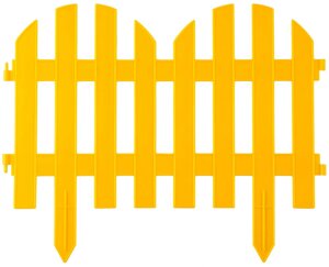 Забор декоративный grinda ″палисадник″28x300см, желтый