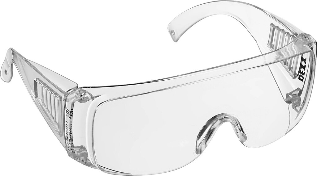 Защитные прозрачные очки DEXX широкая монолинза с дополнительной боковой защитой и вентиляцией, открытого типа от компании ТД МЕЛОЧевка (товары для дома от метизов до картриджей) - фото 1