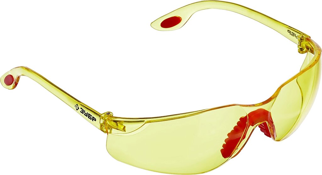 Защитные жёлтые очки ЗУБР СПЕКТР 3 широкая монолинза, открытого типа от компании ТД МЕЛОЧевка (товары для дома от метизов до картриджей) - фото 1