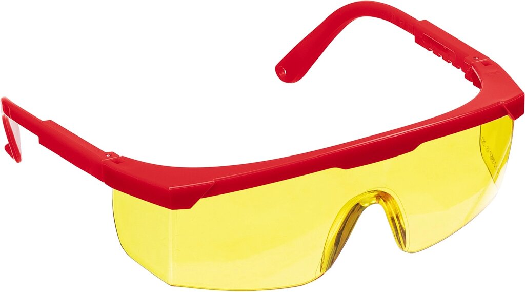 Защитные жёлтые очки ЗУБР СПЕКТР 5 монолинза с дополнительной боковой защитой, открытого типа от компании ТД МЕЛОЧевка (товары для дома от метизов до картриджей) - фото 1