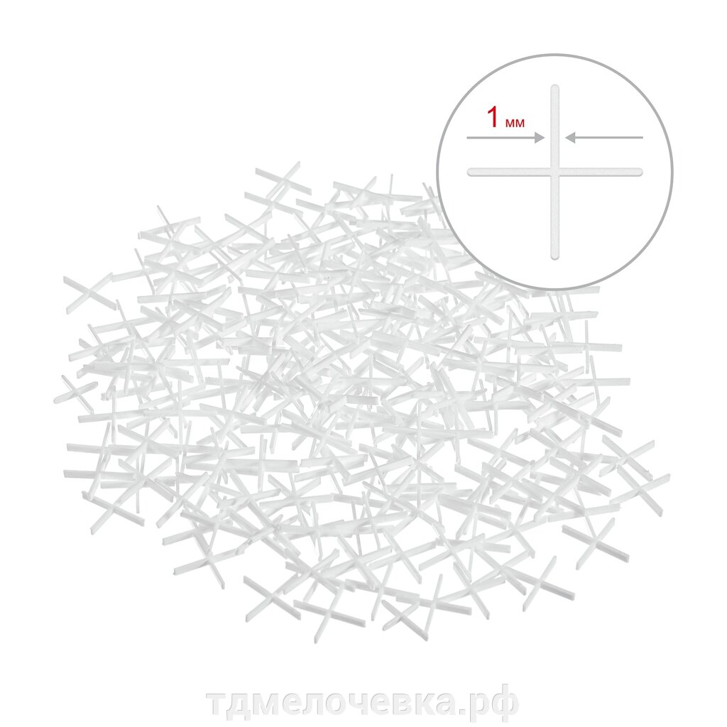 ЗУБР 1 мм, 200 шт, крестики для плитки (33811-1) от компании ТД МЕЛОЧевка (товары для дома от метизов до картриджей) - фото 1