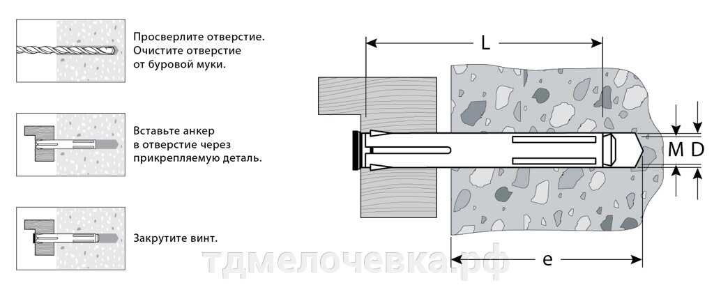 ЗУБР 10 х 112 мм, 70 шт, рамный анкер (302232-10-112) от компании ТД МЕЛОЧевка (товары для дома от метизов до картриджей) - фото 1