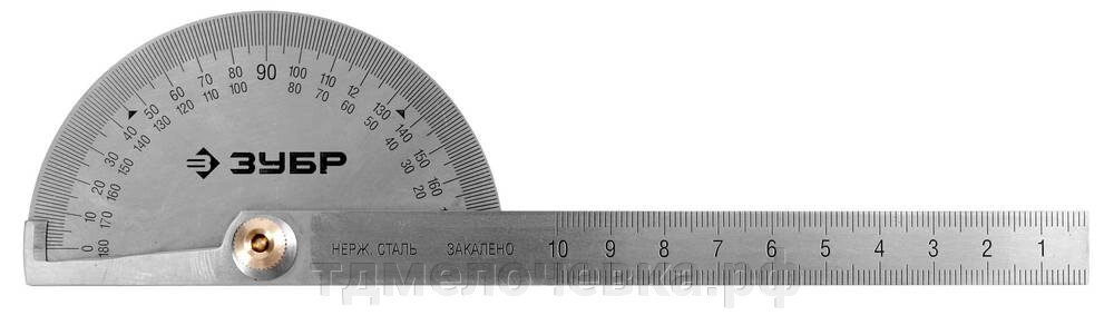 ЗУБР 100 мм, транспортир из нержавеющей стали (34292) от компании ТД МЕЛОЧевка (товары для дома от метизов до картриджей) - фото 1