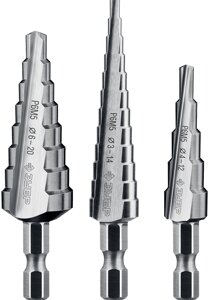 ЗУБР 3-20 мм, 3 шт, сталь Р6М5, набор ступенчатых сверл, Профессионал (29670-3-20-H3)